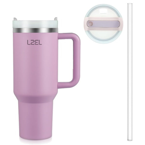 LZEL Tumbler With Handle 1100ML Aqua Pure Vacuum Insulated |Light Purple LZEL Tumbler With Handle 1100ML Aqua Pure Vacuum Insulated |Light Purple
